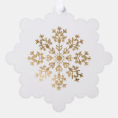 Elegante Gold Snowflake Weihnachten Ornament Karte (Rückseite)