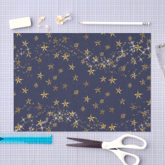 Elegante Gold Snowflake Weihnachten Seidenpapier (Handwerk)