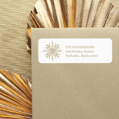 Elegante Gold Snowflake | Weihnachts-Rücksendeadre