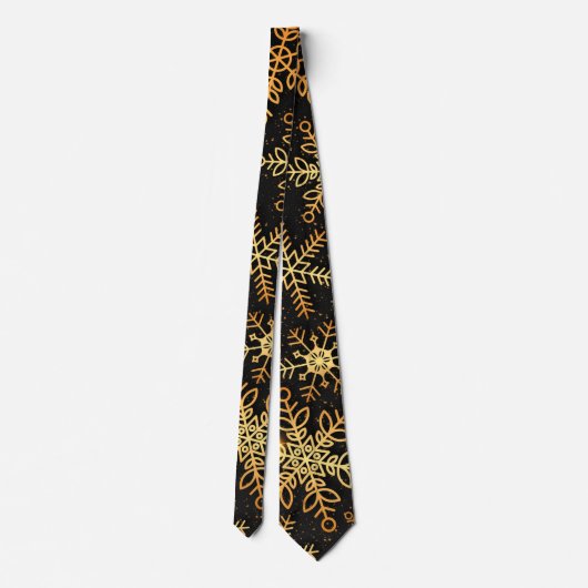 Elegante Gold Snowflakes Weihnachten | Necktie Krawatte (Rückseite)