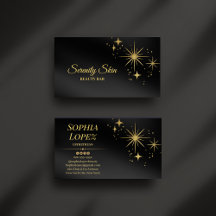 Elegante Gold Sparkle Esthetician Business Card