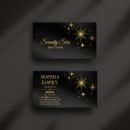 Elegante Gold Sparkle Esthetician Business Card Visitenkarte