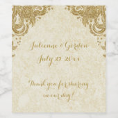 Elegante Gold Sparkle Rose Elfenbeinküste Weinetikett (Einzelnes Label)
