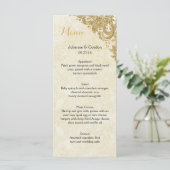 Elegante Gold Sparkle Rose Ivory Menu Cards Menükarte (Stehend Vorderseite)