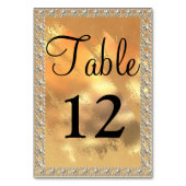 Elegante Gold Sparkle Wedding Tischnummer (Rückseite)