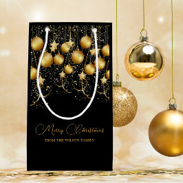 Elegante Gold Sparkle Weihnachts-Party Bauble Kleine Geschenktüte