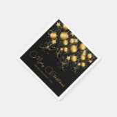 Elegante Gold Sparkle Weihnachts-Party Bauble Serviette (Ecke)