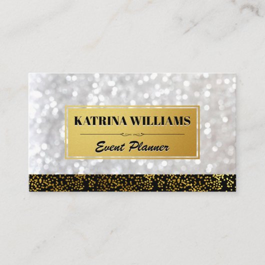 Elegante Gold-Speck mit Bokeh-Glamour Visitenkarte (Vorderseite)