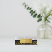 Elegante Gold-Speck mit Bokeh Mini Visitenkarte (Stehend Vorderseite)