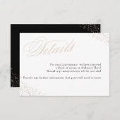 Elegante Gold Speckle Calligrafy Details Begleitkarte (Vorne/Hinten)