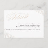 Elegante Gold Speckle Calligrafy Details Begleitkarte (Vorderseite)