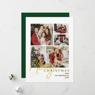 Elegante Gold-Spritzer Frohe Weihnachten Familienf