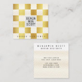 Elegante Gold Square Business Card Quadratische Visitenkarte (Vorne/Hinten)