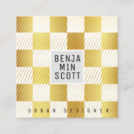 Elegante Gold Square Business Card Quadratische Visitenkarte