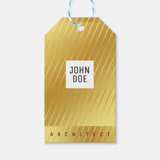 Elegante Gold Square-Geschenkmarke Geschenkanhänger (Vorderseite)