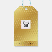 Elegante Gold Square-Geschenkmarke Geschenkanhänger (Rückseite)