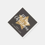 Elegante Gold Star Weihnachten Serviette (Ecke)