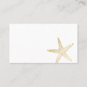Elegante Gold Starfish Nautical Beach Platzkarte (Rückseite)