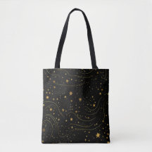 Elegante Gold Starry Night Tote Bag