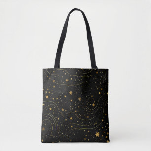 Elegante Gold Starry Night Tote Bag Tasche