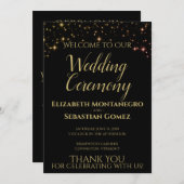 Elegante Gold Stars auf der Schwarzen Festung Programm (Vorne/Hinten)