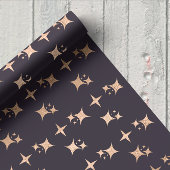 Elegante Gold Stars Lila Geschenkpapier Set
