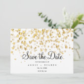 Elegante Gold Stars Moderne, einfach Save The Date (Stehend Vorderseite)