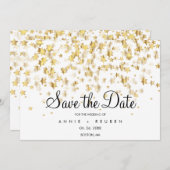 Elegante Gold Stars Moderne, einfach Save The Date (Vorne/Hinten)