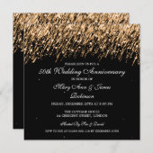 Elegante Gold Stars zum 50. Hochzeitstag Einladung (Vorne/Hinten)