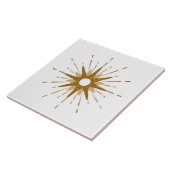 Elegante Gold-Sternexplosion | groß Fliese (Seite)
