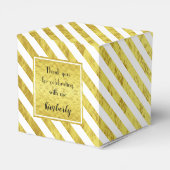 Elegante Gold Streifen Vielen Dank Geschenkschachtel (Rückseite)