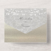 Elegante Gold String Lights Hochzeit All In One Einladung (Rückseite)