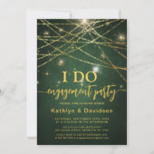 Elegante Gold String Lights I DO Engagement Party Einladung (Vorderseite)