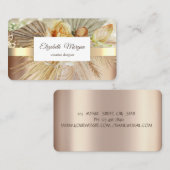 Elegante Gold Stripe Boho Blume Visitenkarte (Vorne/Hinten)