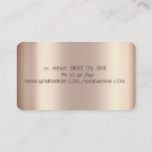 Elegante Gold Stripe Boho Blume Visitenkarte (Rückseite)