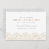 Elegante Gold Summer Solstice Party Einladung (Vorne/Hinten)