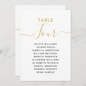 Elegante Gold Table Seating Chart Einladung (Vorne/Hinten)