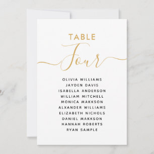 Elegante Gold Table Seating Chart Einladung