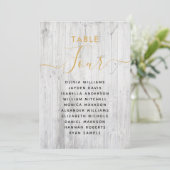 Elegante Gold Table Seating Chart Einladung (Stehend Vorderseite)