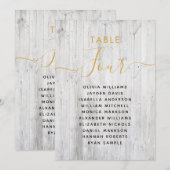 Elegante Gold Table Seating Chart Einladung (Vorne/Hinten)