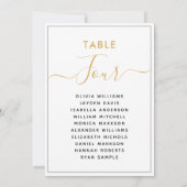 Elegante Gold Table Seating Chart Einladung (Rückseite)