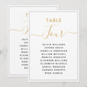 Elegante Gold Table Seating Chart Einladung (Vorne/Hinten)