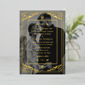 Elegante Gold Tarot Card Hochzeit Foto Einladung (Stehend vorne)