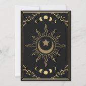 Elegante Gold Tarot Card Hochzeitsfotokarte Einladung (Rückseite)
