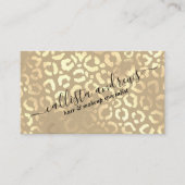Elegante Gold Taupe Leopard Cheetah Animal Print Visitenkarte (Vorderseite)