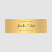Elegante Gold Template Handgeschriebenes Skript Mo Namensschild (Vorderseite)