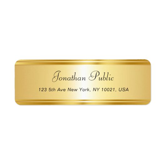 Elegante Gold Template Handschrift Name Modern (Vorne)