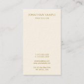 Elegante Gold Text Name Template Vertikal Visitenkarte (Rückseite)