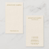 Elegante Gold Text Name Template Vertikal Visitenkarte (Vorne/Hinten)