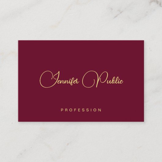 Elegante Gold Text Schrift Euro Größe Premium Seid Visitenkarte (Vorderseite)